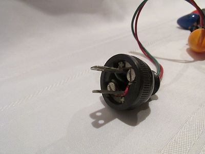 VINTAGE C7 CHRISTMAS STRAND 7 LIGHTS RED & GREEN WIRE - WORKS