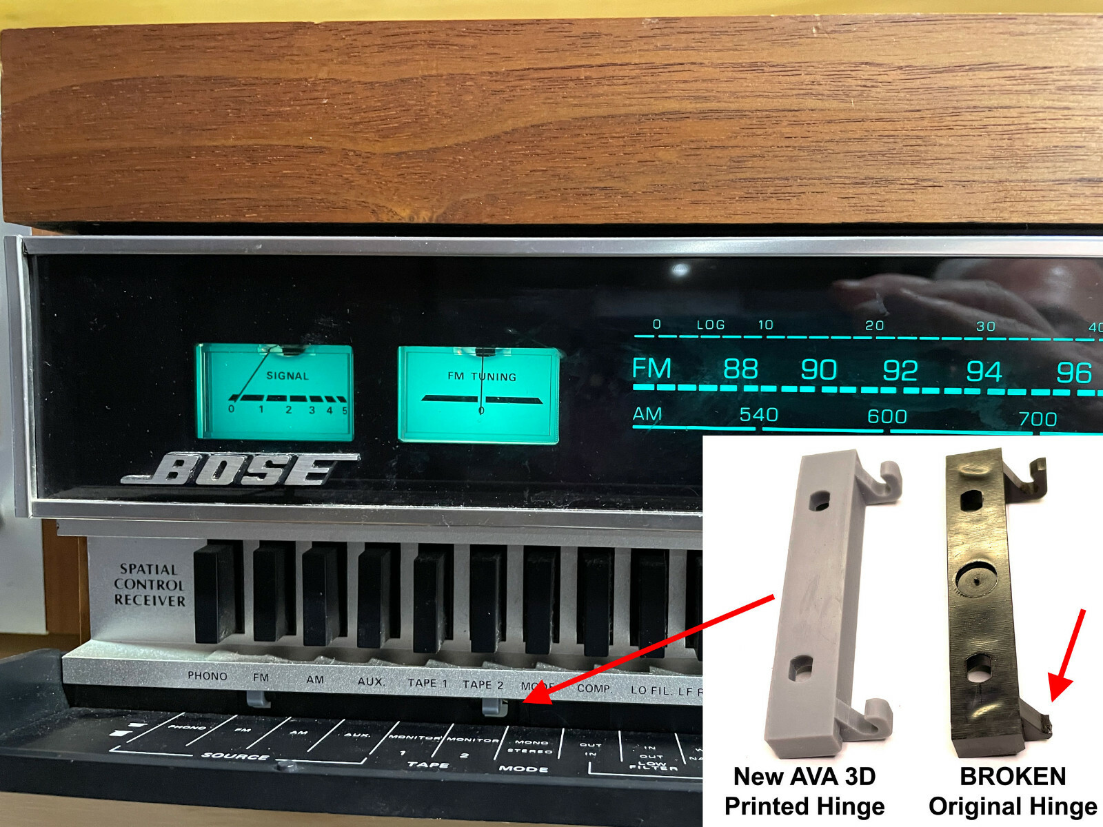 Bose Spatial Control Receiver FlipDown Door Repair Hinge Mod Bose Spatial Control Receiver FlipDown Door Repair Hinge Mod