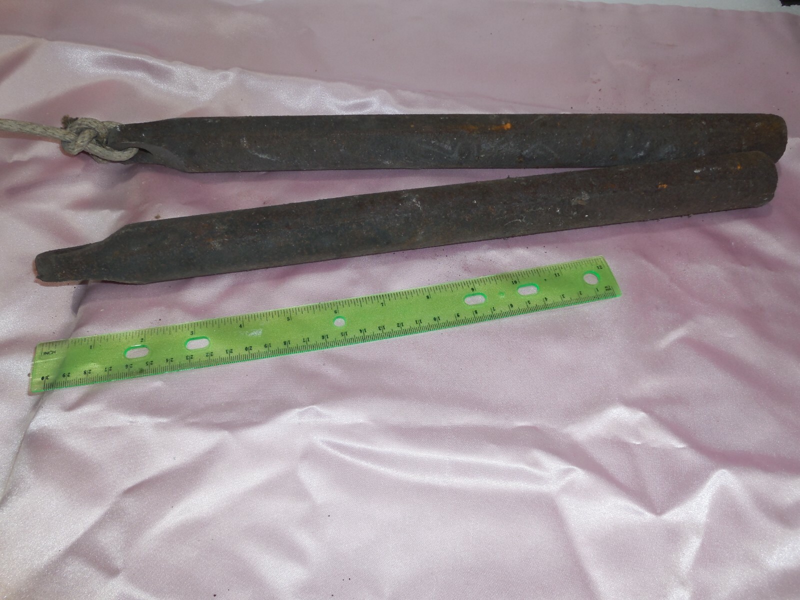 2 Cast Iron approx. 5.5 lb Sash Window Weights, ~16.5