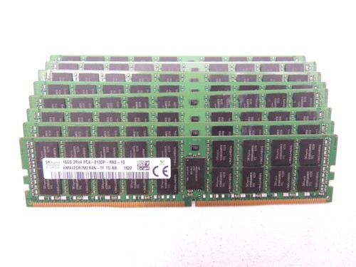 Lot of 8 Matched SK Hynix 16GB PC4-2133P HMA42GR7MFR4N DDR4 ECC REG Server Ram