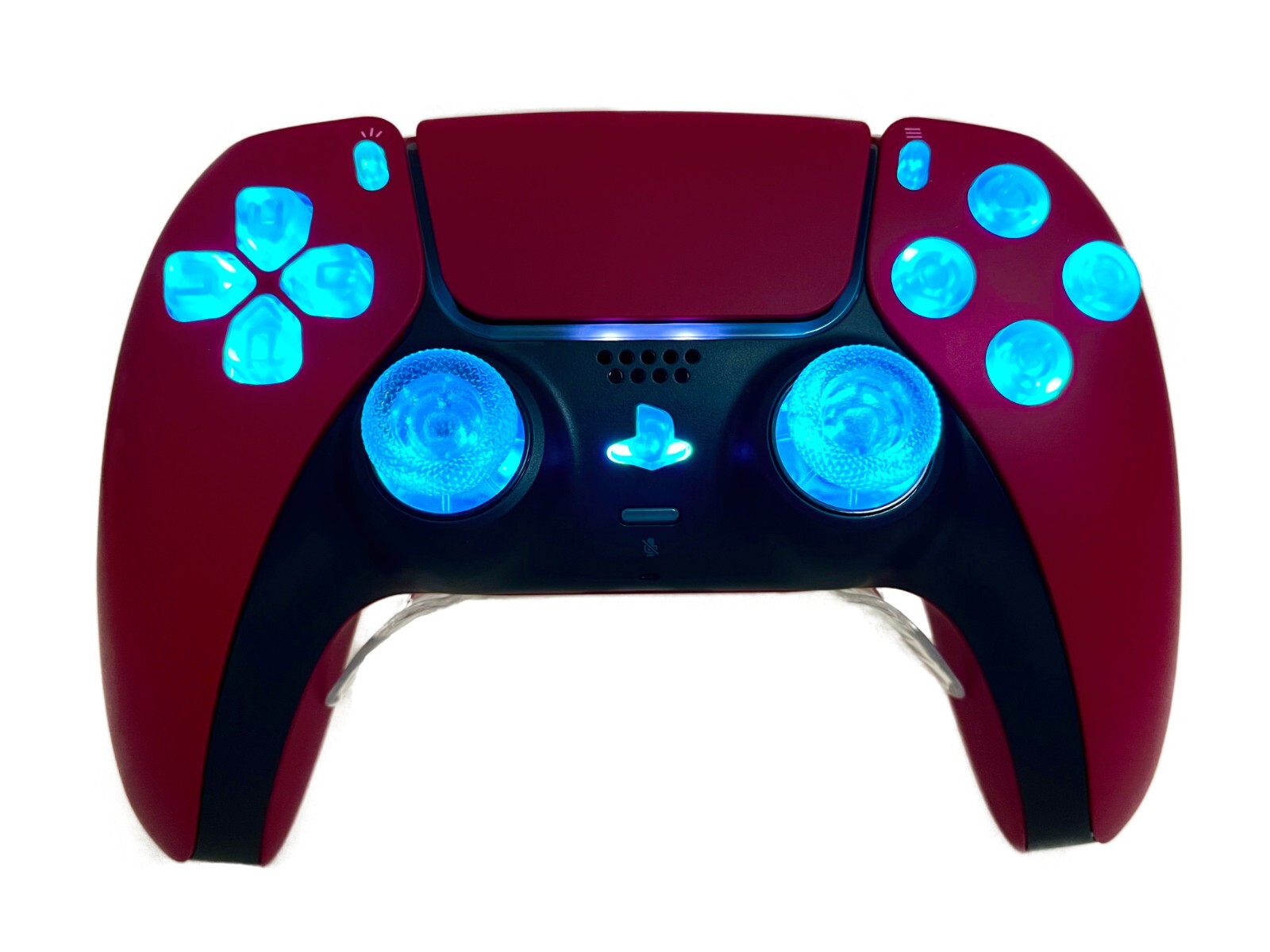 SONY - 137【TMR•美品】PS5 DualSense コントローラ LEDカスタム Red Sony Dualsense PS5 Controller - with custom LED MOD