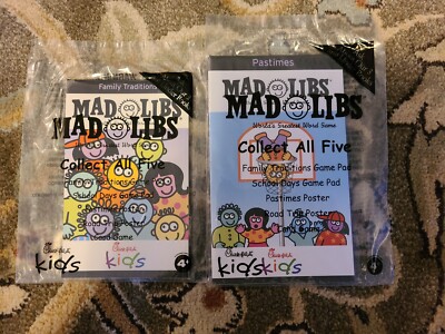 Chick Fil A Kids Meal Lot Mad Libs Family Traditions, Pastimes