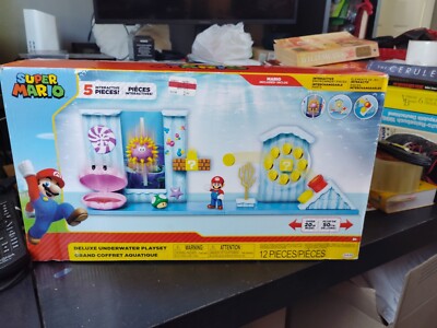 Nintendo Super Mario Deluxe Underwater Interactive Playset 2.5'' Mario - 5 Pieces