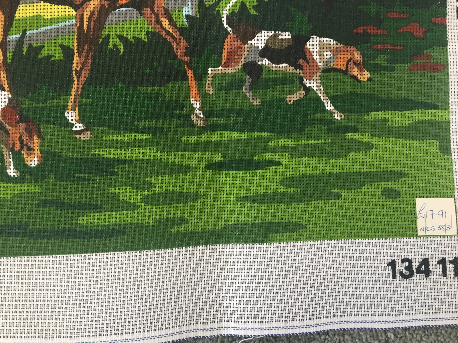 Royal Paris Retour de Chasse Equestrian Hunt Needlepoint Canvas 19 x 29 Sold out