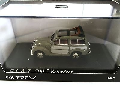 Fiat 500 Belvédère 1952 -Green / Grey 1:43 NOREV- AUTO MODELLBAU SAMMLUNG 770065