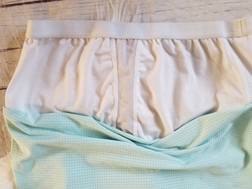 Womens Sz XL Lucy Mint Blue Tank Top Exercise Shelf Bra Vent Workout Shirt Gym
