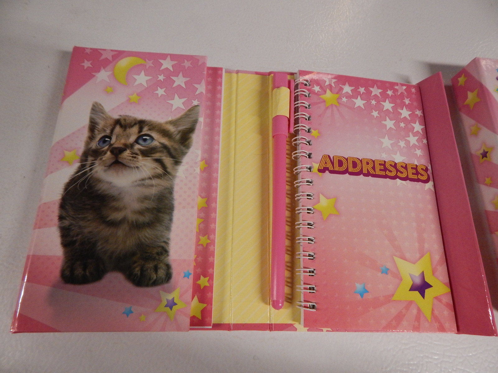 2 Kitty Address Books Planners Notes w Pen Magnetic