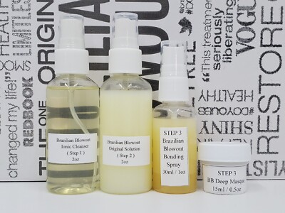 Brazilian Blowout Ionic Cleanser/Solution/Spray/Masque- 2oz Kit FULL SET