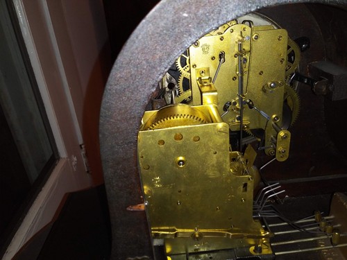 ANTIQUE SETH THOMAS 4 BELL WESTMINSTER ROD CHIME SONORA MANTLE CLOCK *WORKING*