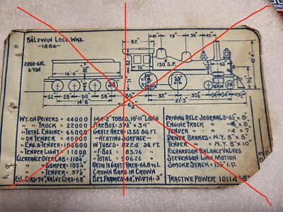 Original Baldwin Loco Works 1886 Locomotive Drawing Blueprint