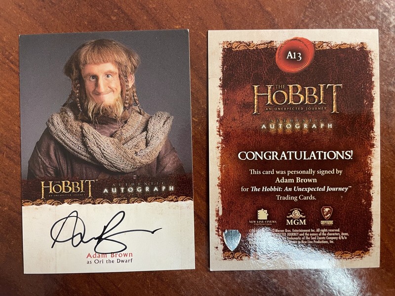 Hobbit Unexpected Journey : Adam Brown as Ori the Dwarf AUTO A13