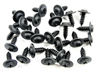 Black Trim Screws- #10 x 1/2'' Long Flat Top- 1/2'' Head Dia- 25 screws- J#204
