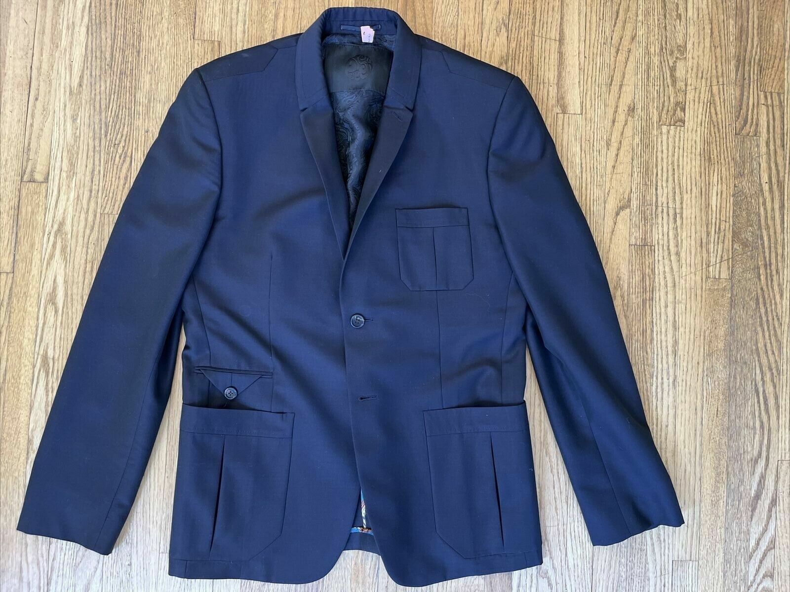 【oasis】Pretty Green VELVET JACKET Forest green velvet cropped limited edition Blazer with peak