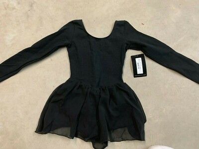 Bloch Black Petal Long Sleeve Shiffon Skirt Leo