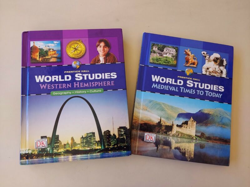 Set Of 2 Prentice Hall World Studies Geography And Medieval Times To Today Hc