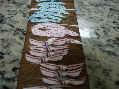 PRETTY  STRIPE & POLKA DOT RIBBON BOWS FOR PACKAGING-LOT OF 20-MIXED-#9Y4