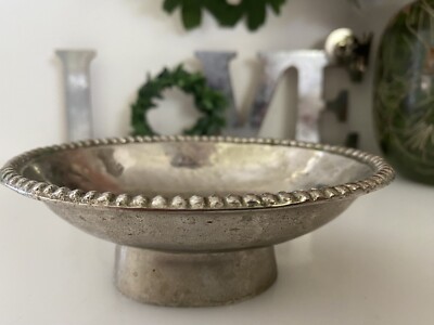 Paradigm Exclusives Hammered Metal Silver Tone Soap Trinket Jewelry Dish India
