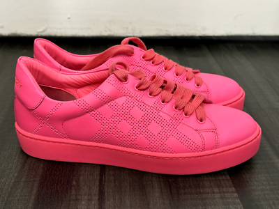 Burberry perforated hotsell check leather sneakers