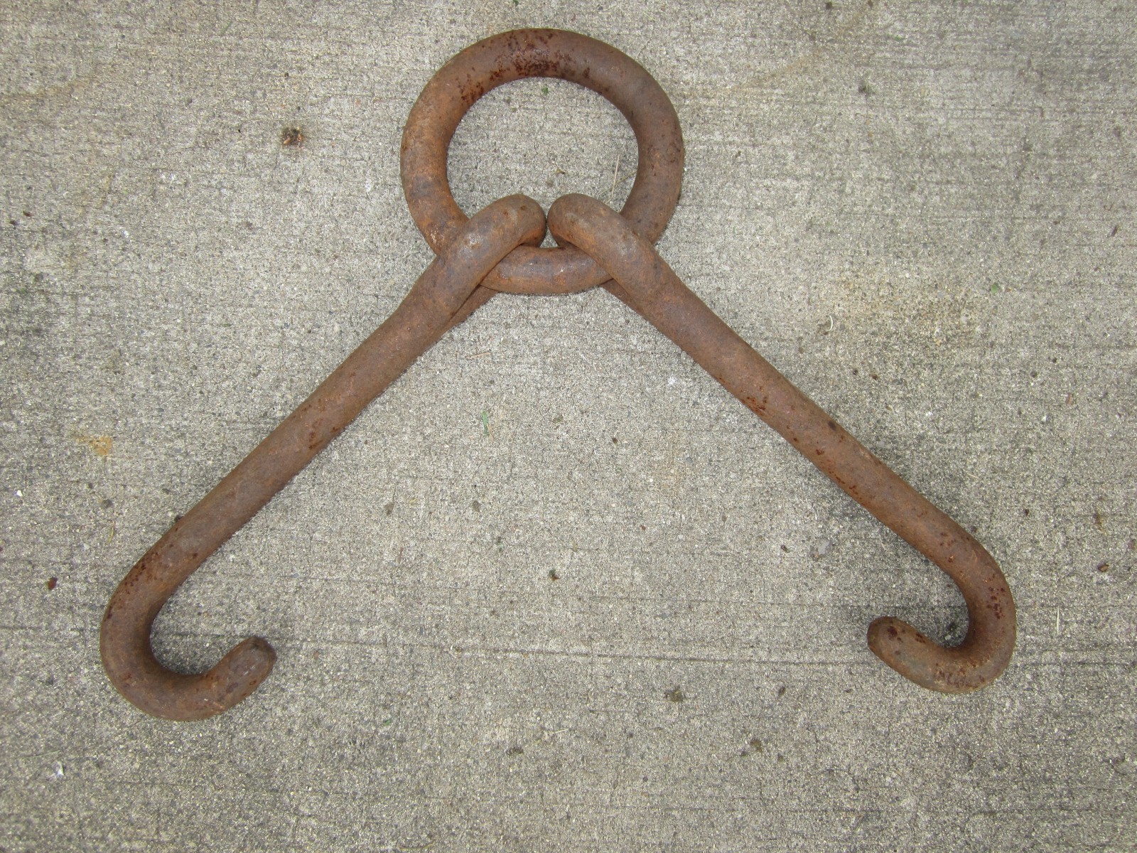 ANTIQUE INDUSTRIAL X LARGE HOOKS HANGER STEAMPUNK HEAVY IRON