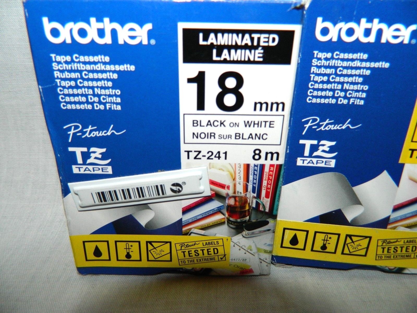 LOT 3 Brother P-Touch TZ Tape TZ-241 TZ-641 TZ-242 Authentic OEM NEW 18mm 8m