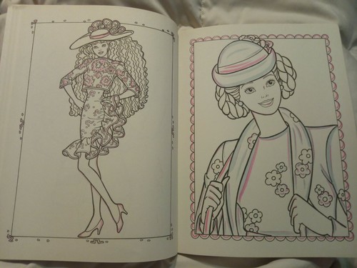 Vintage 1990 Barbie Giant Paint With Water Coloring Book by Golden New Unused