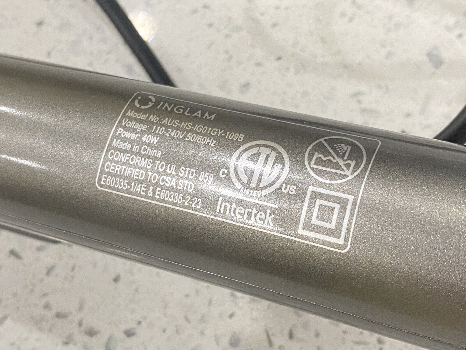 IG INGLAM 360° Airflow Styler Hair Straightener with Cooling Fan AUS-HS-IG01GY