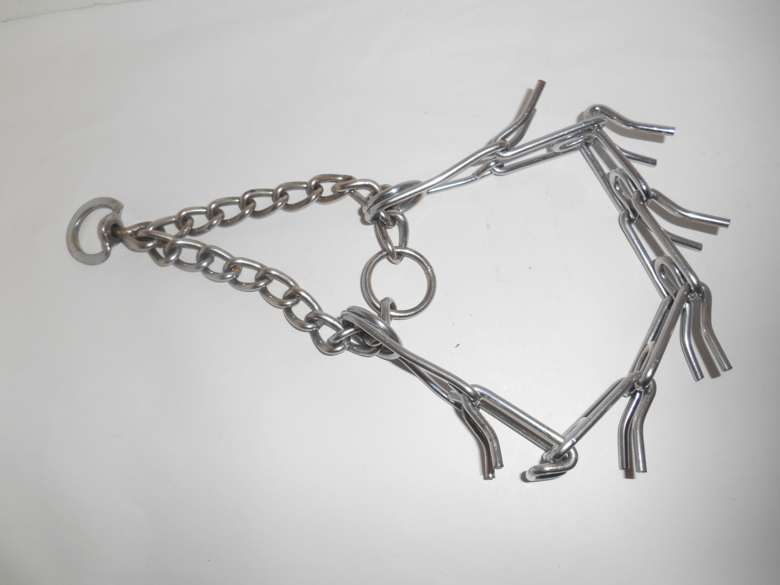 Heavy Prong Dog Training Collar Chrome Metal