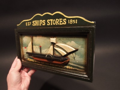 Vintage Antique Style Wood English Pub Ship Stores 1851 Sailor Trade Sign