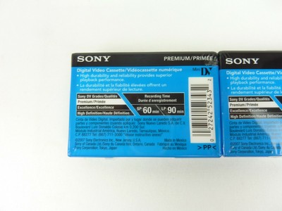 Sony DVC MiniDV Digital Video Camcorder Cassette Premium Tapes 60 min Lot of 3