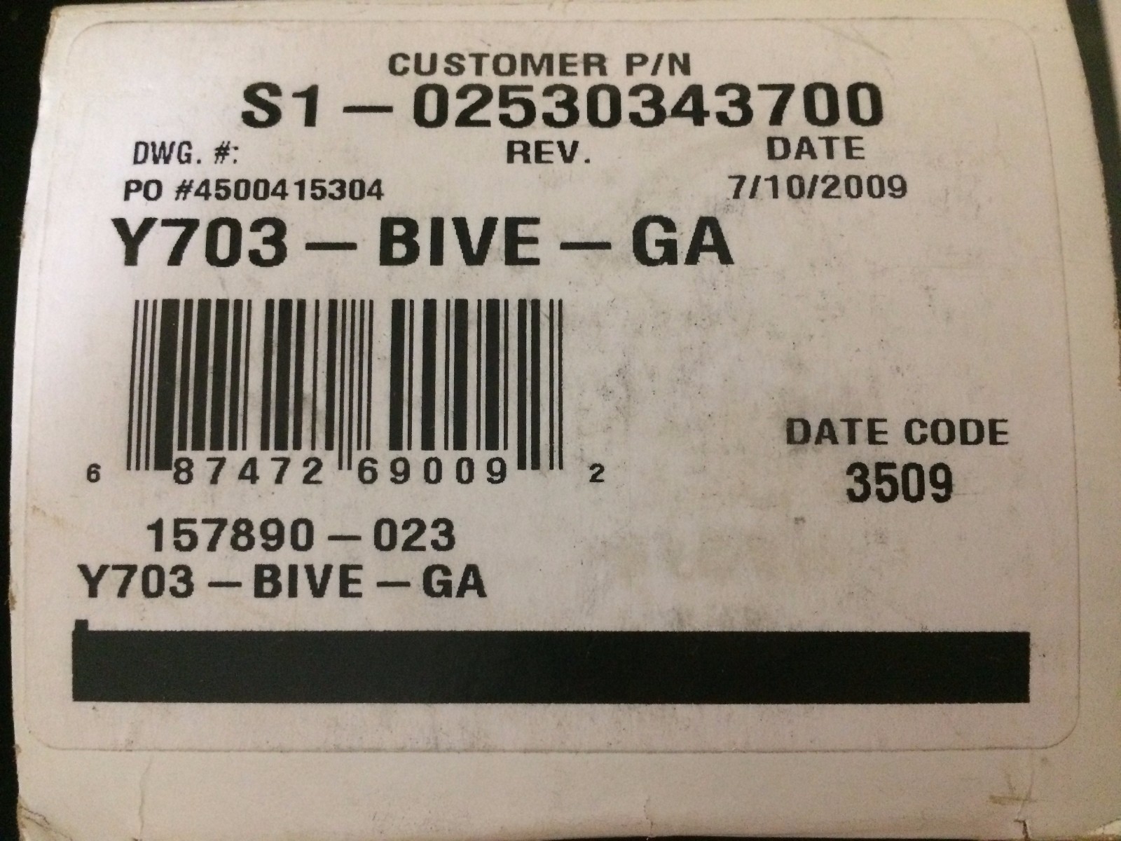 Sporlan EXPANSION VALVE Y703-Bive-GA Made in USA