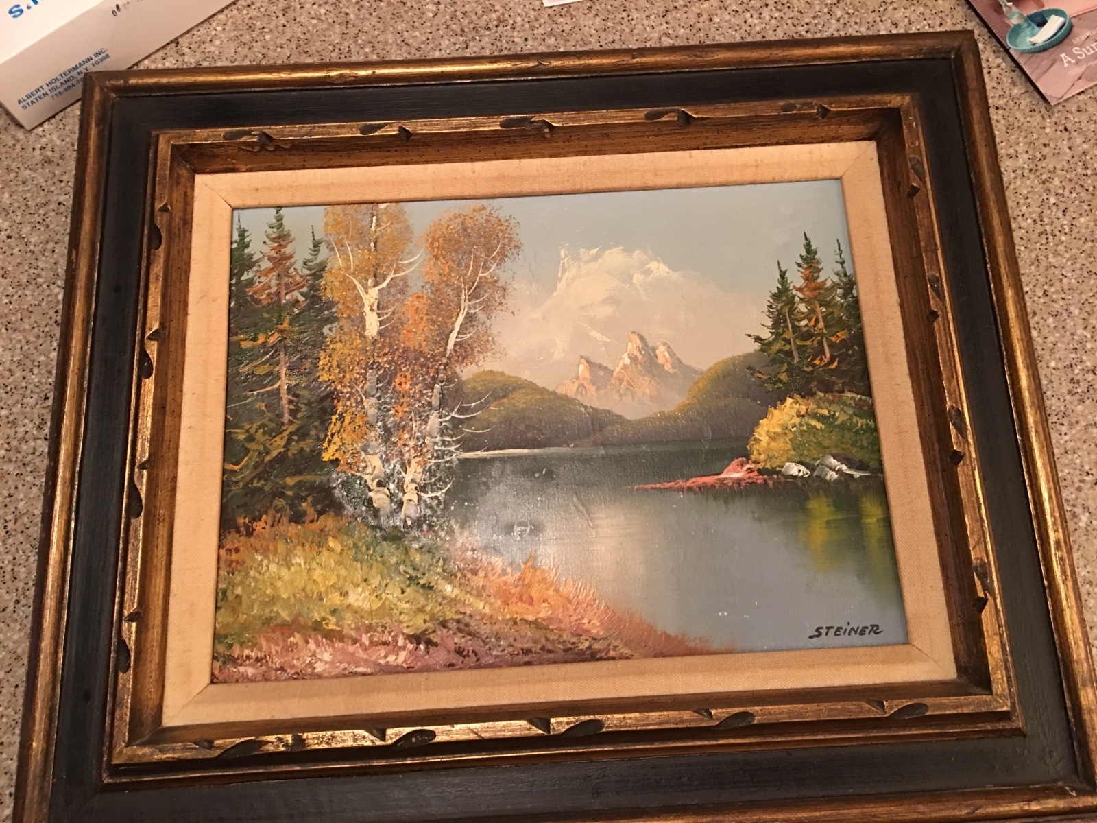 Vintage Original Oil on Canvas Signed Steiner Landscape