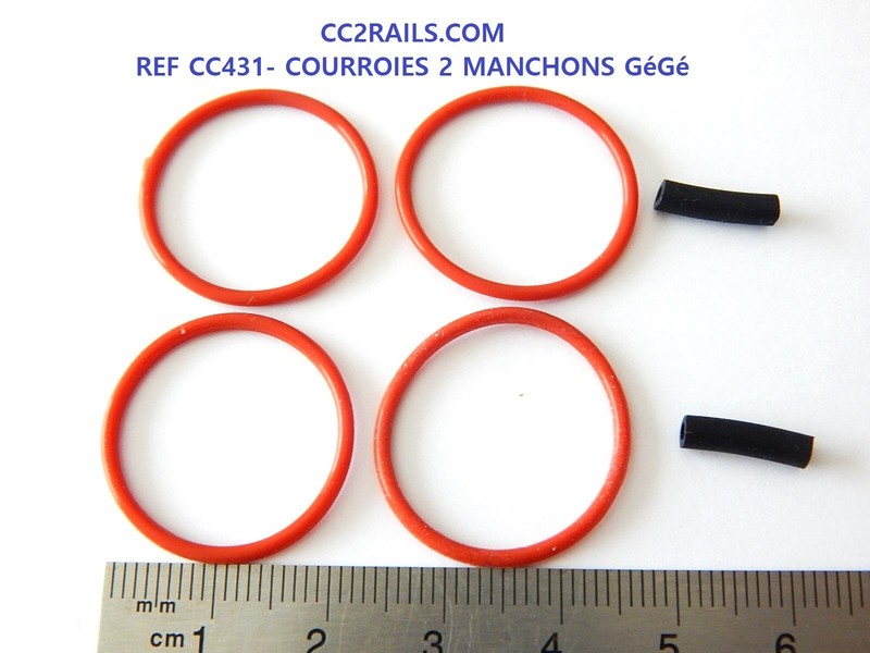 Cc0431 Kit Courroies + Manchons Moteur Locomotive Gege Cc Et Bb - Ho