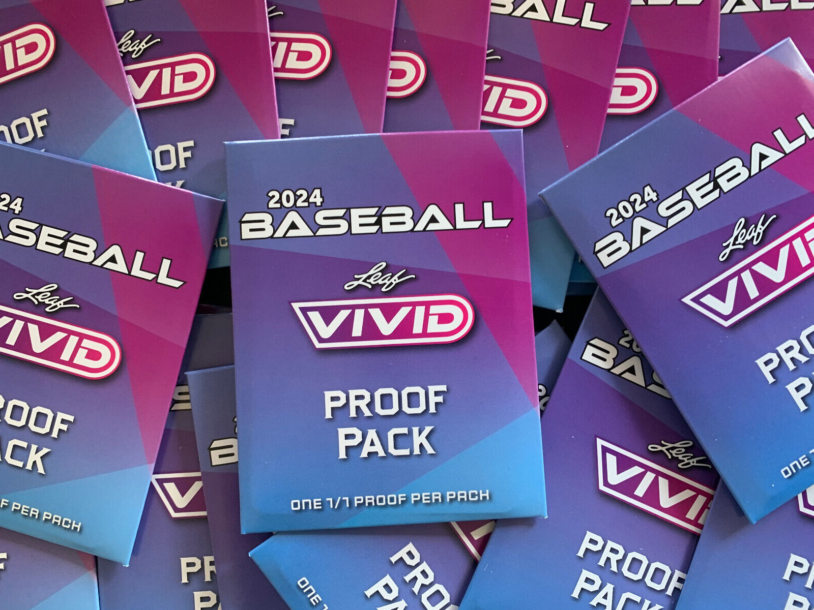 2024 Leaf Vivid Baseball 1/1 One of One Pre Production Proof Per Pack Lot of 100