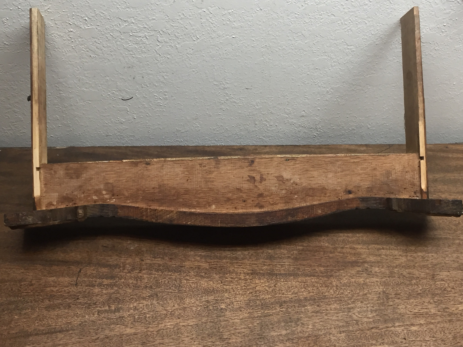 Antique Davis Treadle Sewing Machine CABINET CENTER DRAWER Scrolled Front Wings
