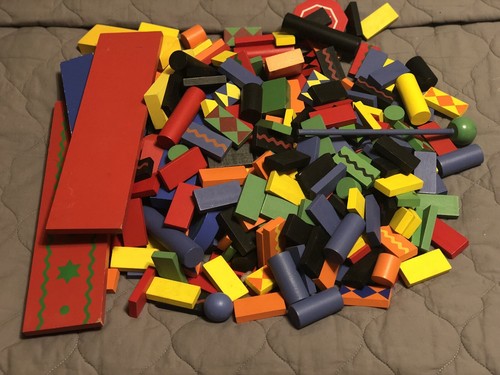 Wooden Building Blocks Multi Color With Bag