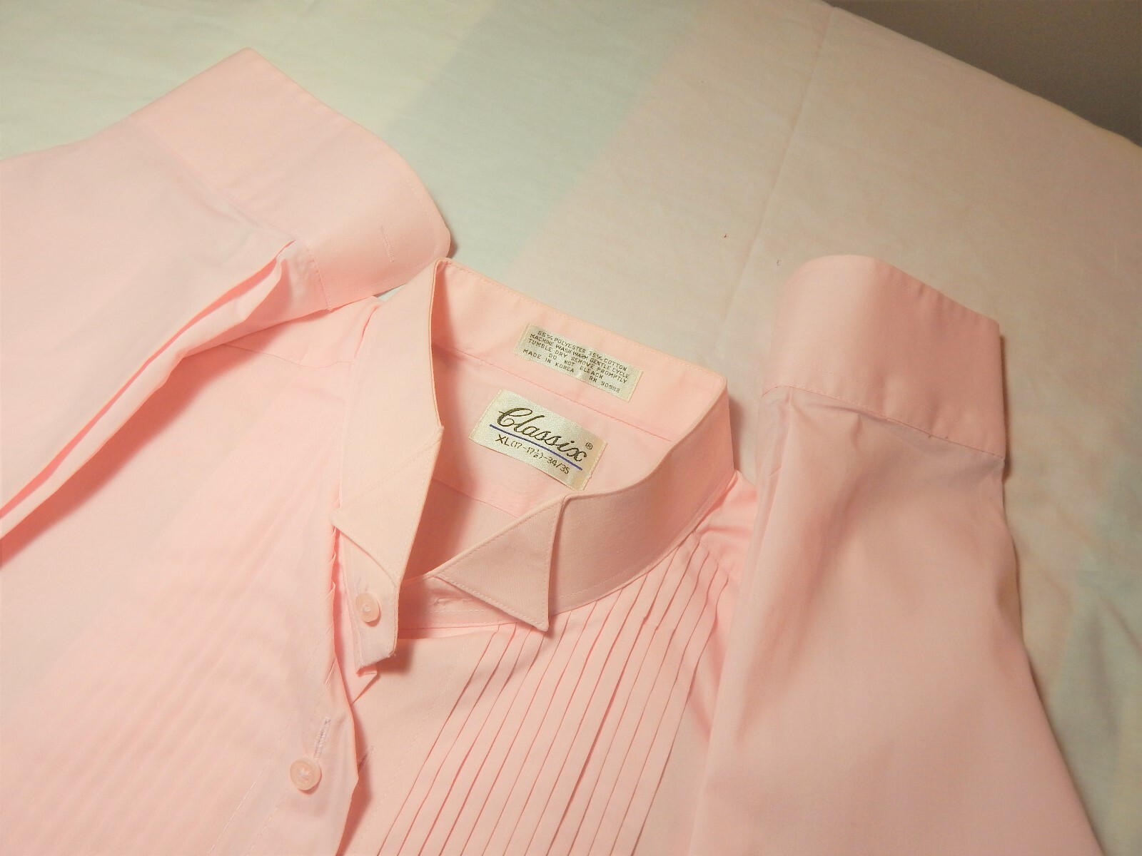 Men's Classic Pink,Wing Collar,Tuxedo Shirt,Long Sleeve,17.5-34/35,1/4