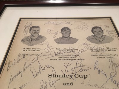 Boston Bruins Signed Auto 1970 NHL Awards Program Orr Stanley Cup Champions