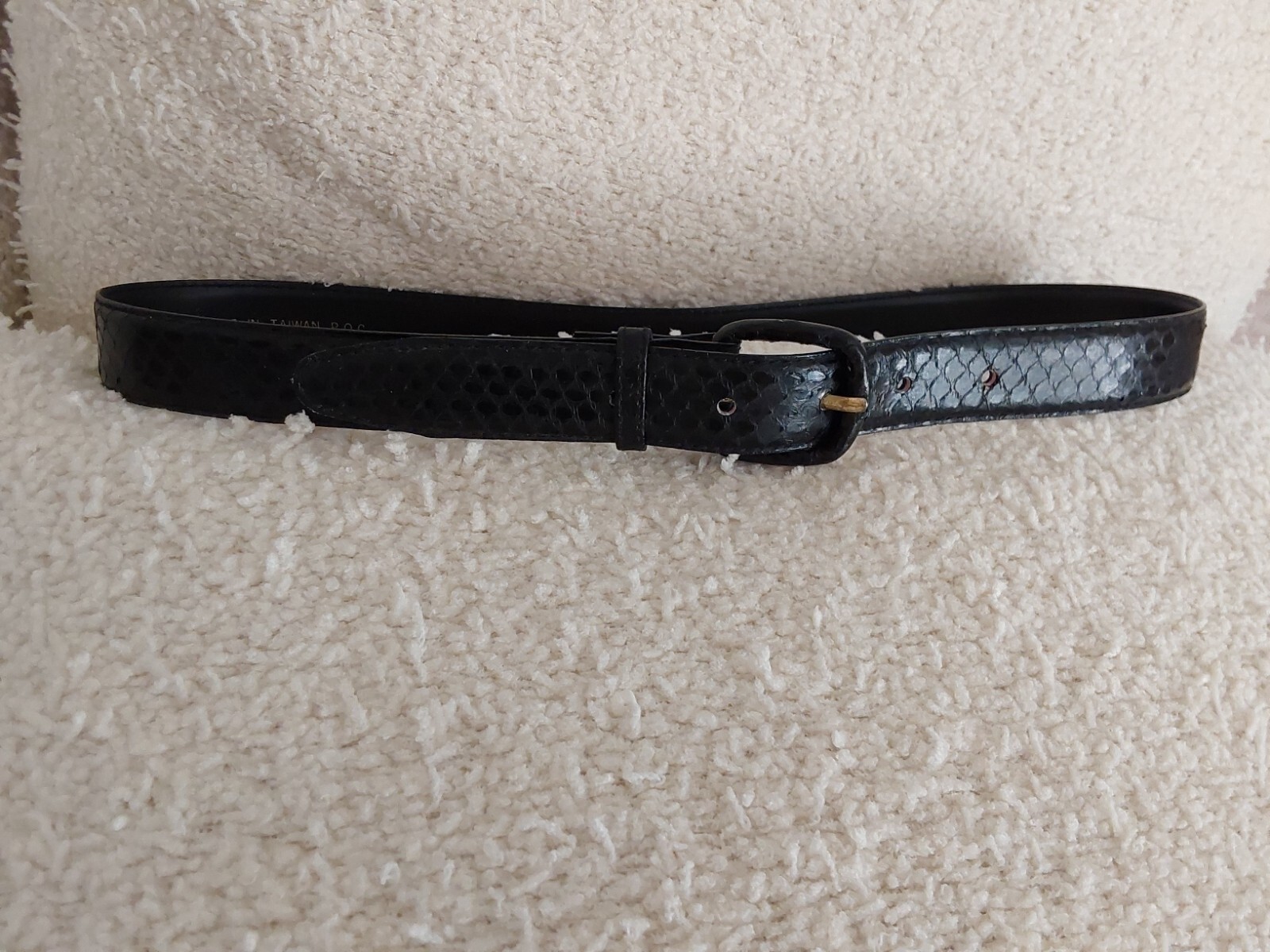 NWOT Black Genuine Snakeskin Leather 1 in Wide Dress Buckle