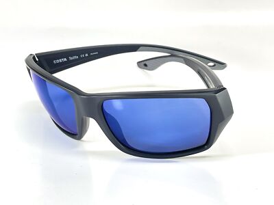 Costa Del Mar Tailfin matte black frame Blue mirror 580P plastic lens new