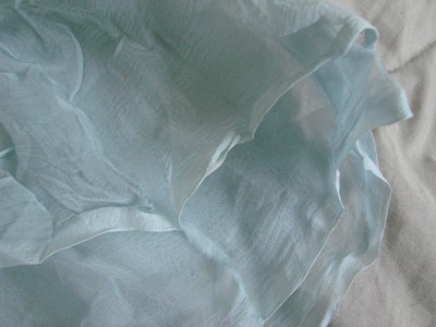 Vintage 50s Fabric Powder Blue Silk Chiffon Sheer 46