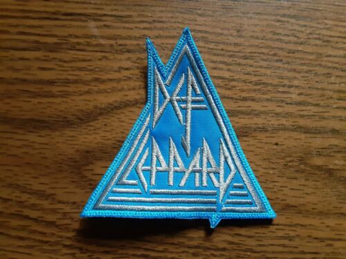 DEF LEPPARD,SEW ON SILVER AND BLUE EMBROIDERED PATCH