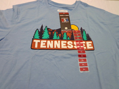 TENNESSEE  TN  Mountain Graphic  T Shirt by State Of Mine  Blue  Size XL