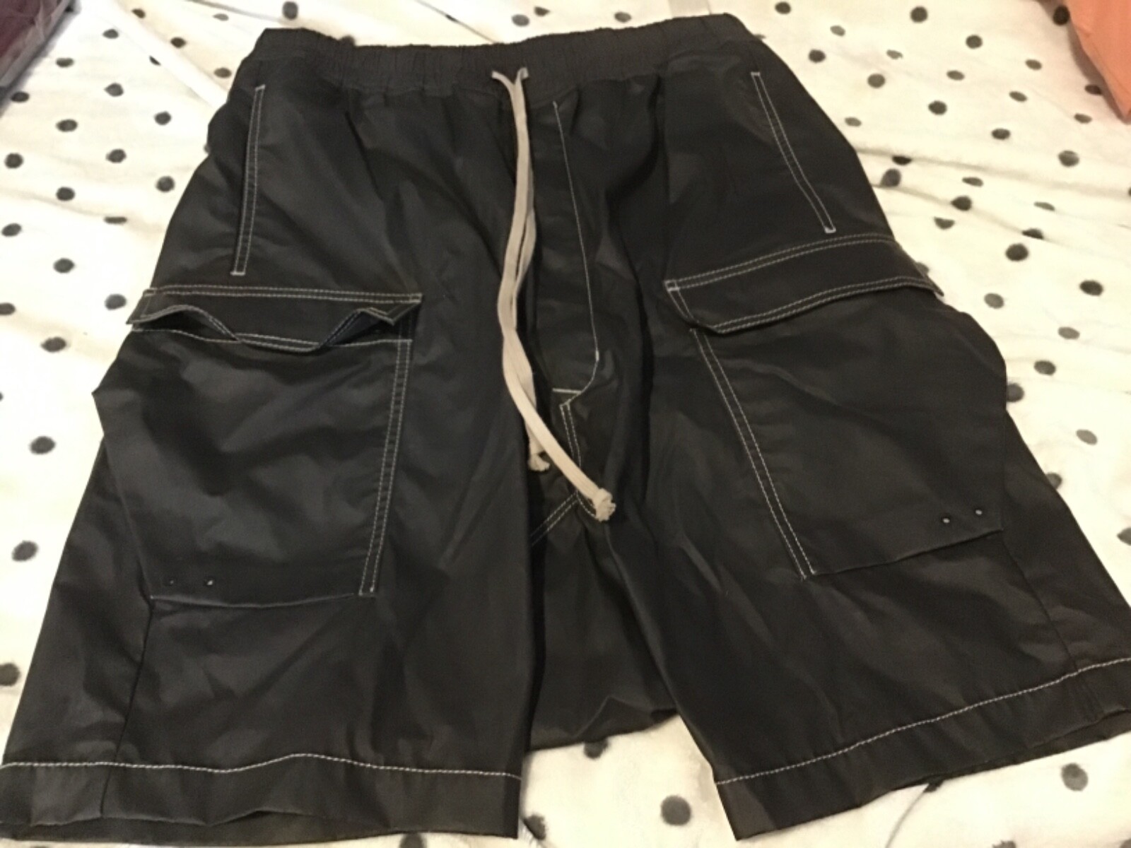 RICK OWENS DRKSHDW SHORTS with drawstring drop crotch RICK OWENS DRKSHDW SHORTS with drawstring drop crotch