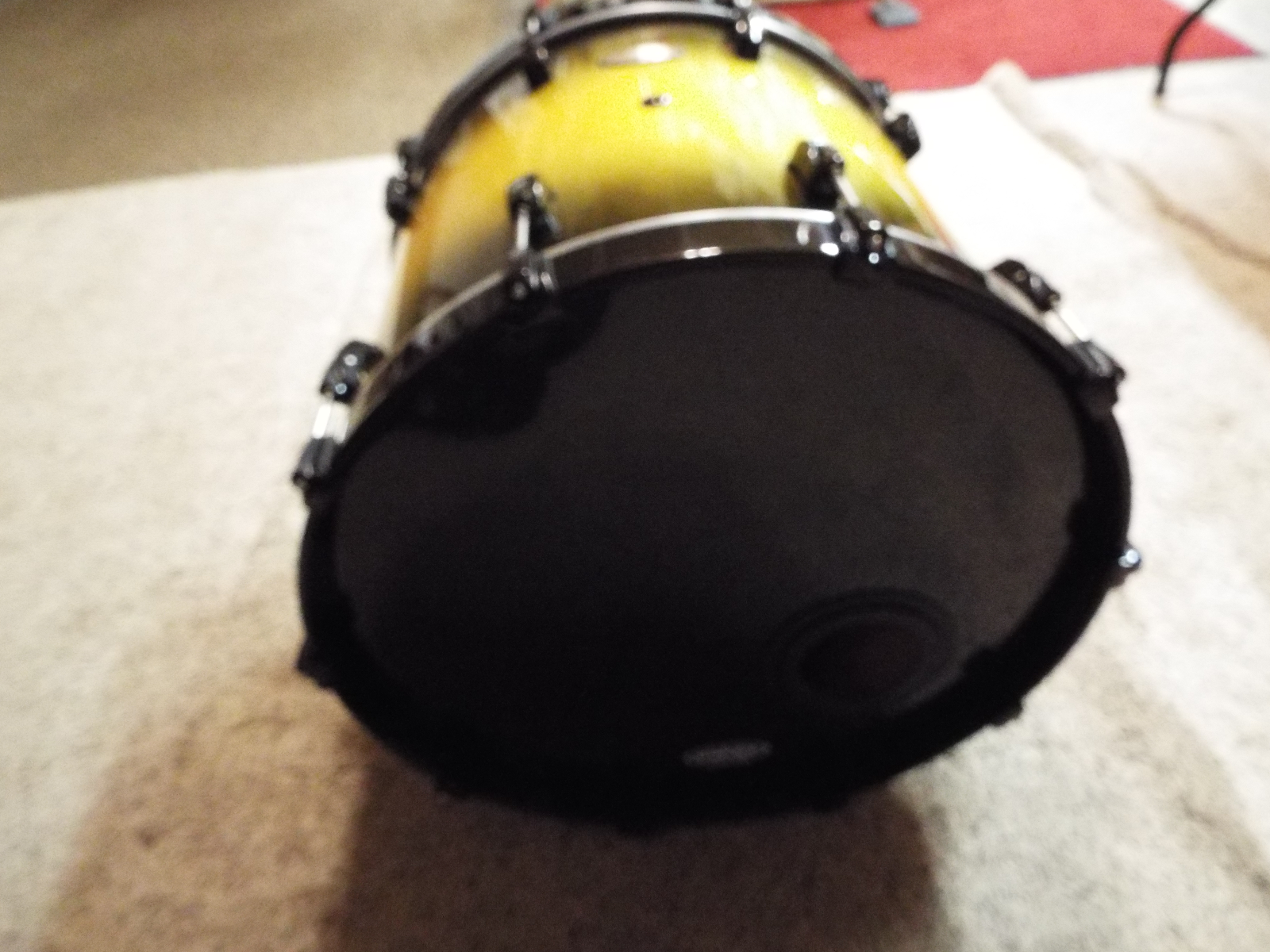 pearl reference 22x18 bass drum inca gold laquer finish