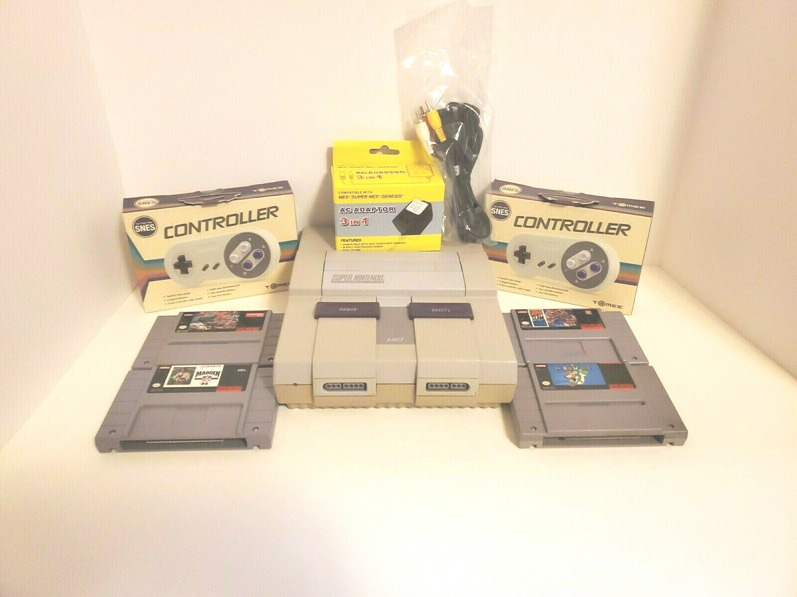 NintendoDS＋ソフト4本！！ Super Nintend System SNES Console w 4 Games Mario World SF
