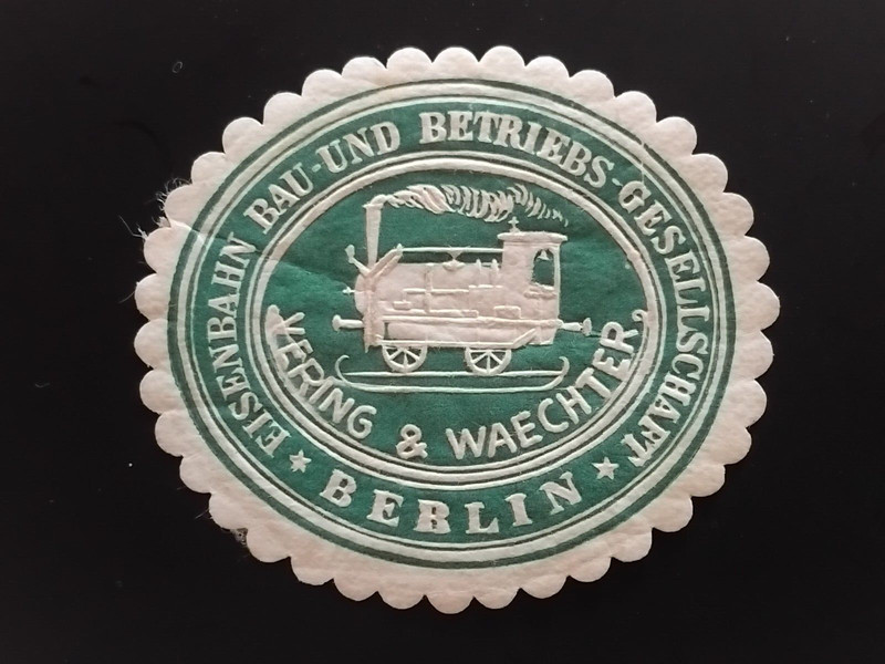 Siegelmarke Berlin Vering & Waechter Eisenbahn Bau- Und Betriebs- Gesellschaft