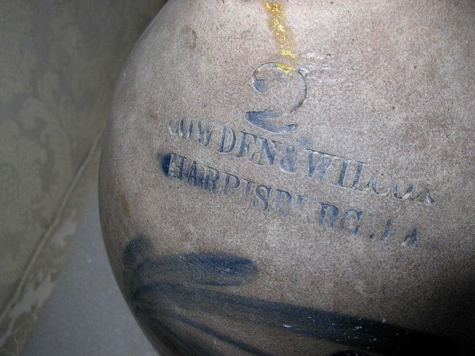 STONEWARE JUG CROCK COWDEN AND WILCOX