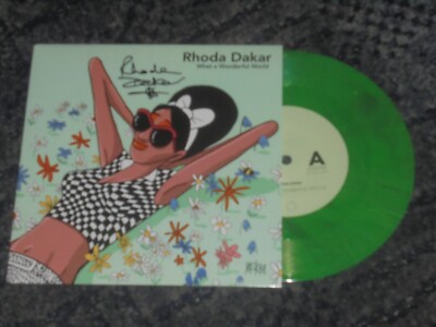 RHODA DAKAR 7'' What A Wonderful World GREEN COLOURED VINYL Ltd Specials  SIGNED