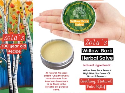 Natural Organic Herbal WILLOW BARK BALM Salve Soothing Moisturizing Anti-Aging