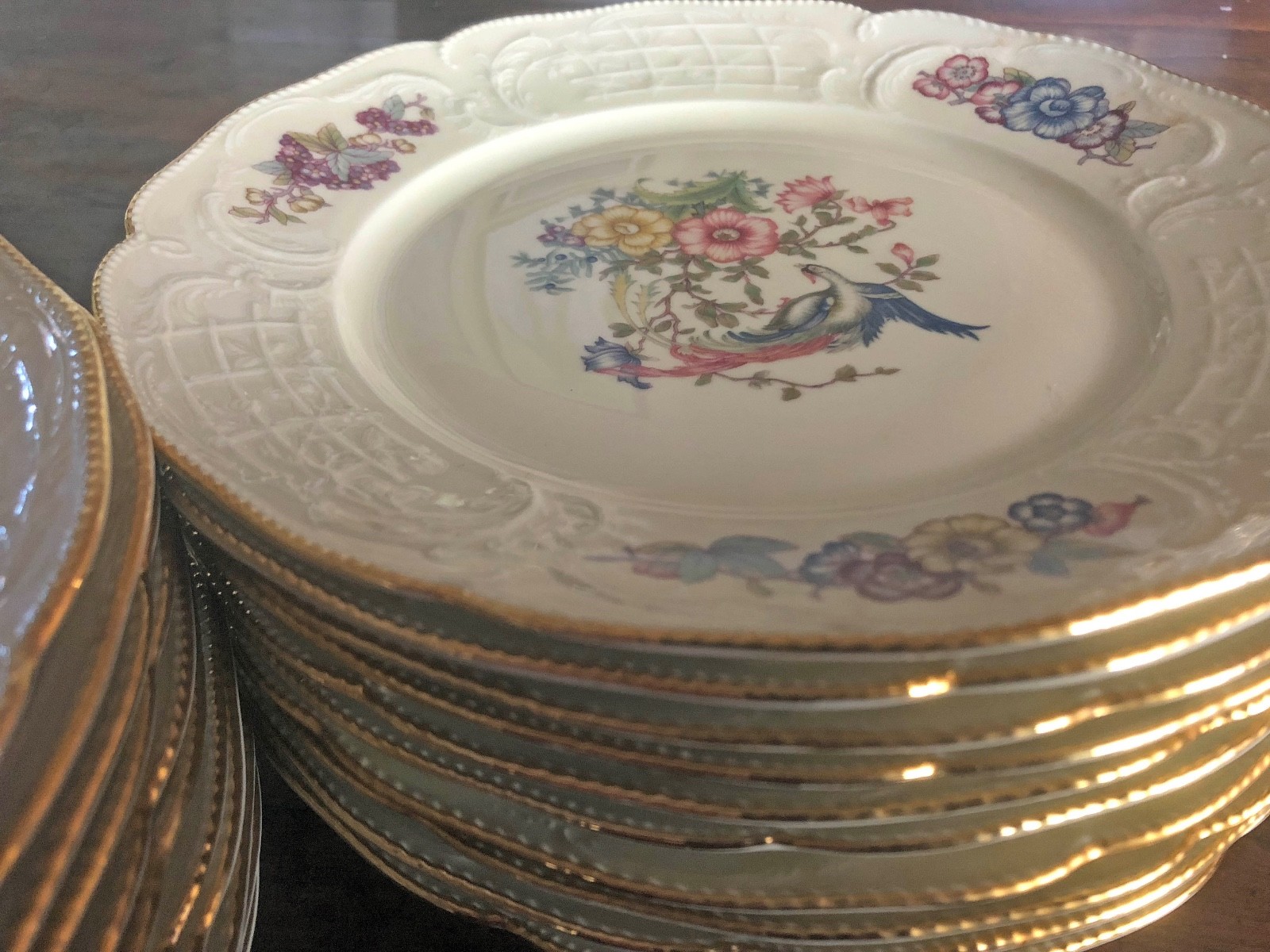 Antique Rosenthal: Dessert plate, Phoenix Sanssouci (8 3/4 inches, gold band)